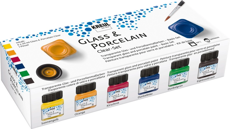 Een kreul glas-en porceleinmarker clear set 6x20 ml koop je bij NiceSupplies.nl