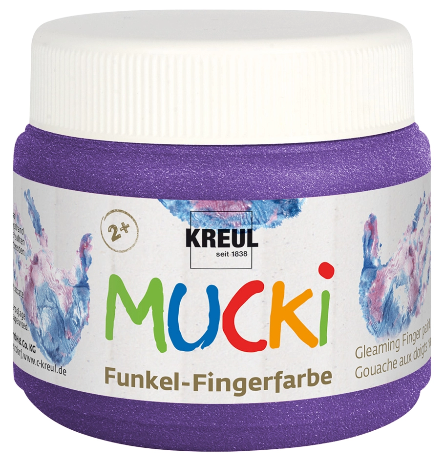 Een kreul glinsterend vingerverf mucki diamanten-blauw 150 ml koop je bij NiceSupplies.nl