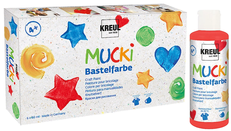 Een kreul hobbyverf mucki 80 ml 6 stuks set koop je bij NiceSupplies.nl