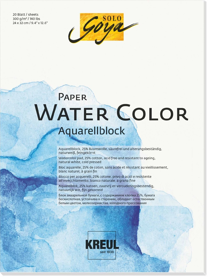 Een kreul kunstenaarsblok solo goya paper water color 180x240mm koop je bij NiceSupplies.nl