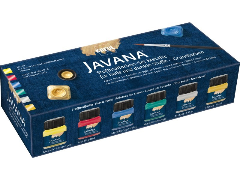 Een kreul textielverf javana metallic creativset 6x20 ml koop je bij NiceSupplies.nl