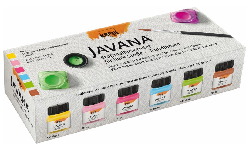 Een kreul textielverf javana sunny creatiefset 6x20 ml koop je bij NiceSupplies.nl