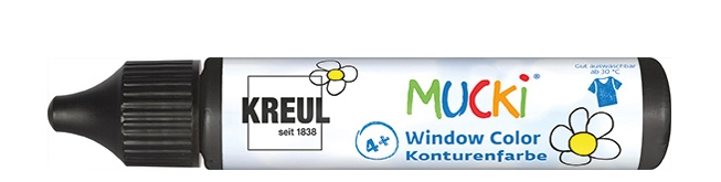 Een kreul window color contourenverf pen mucki zwart 29 ml koop je bij NiceSupplies.nl