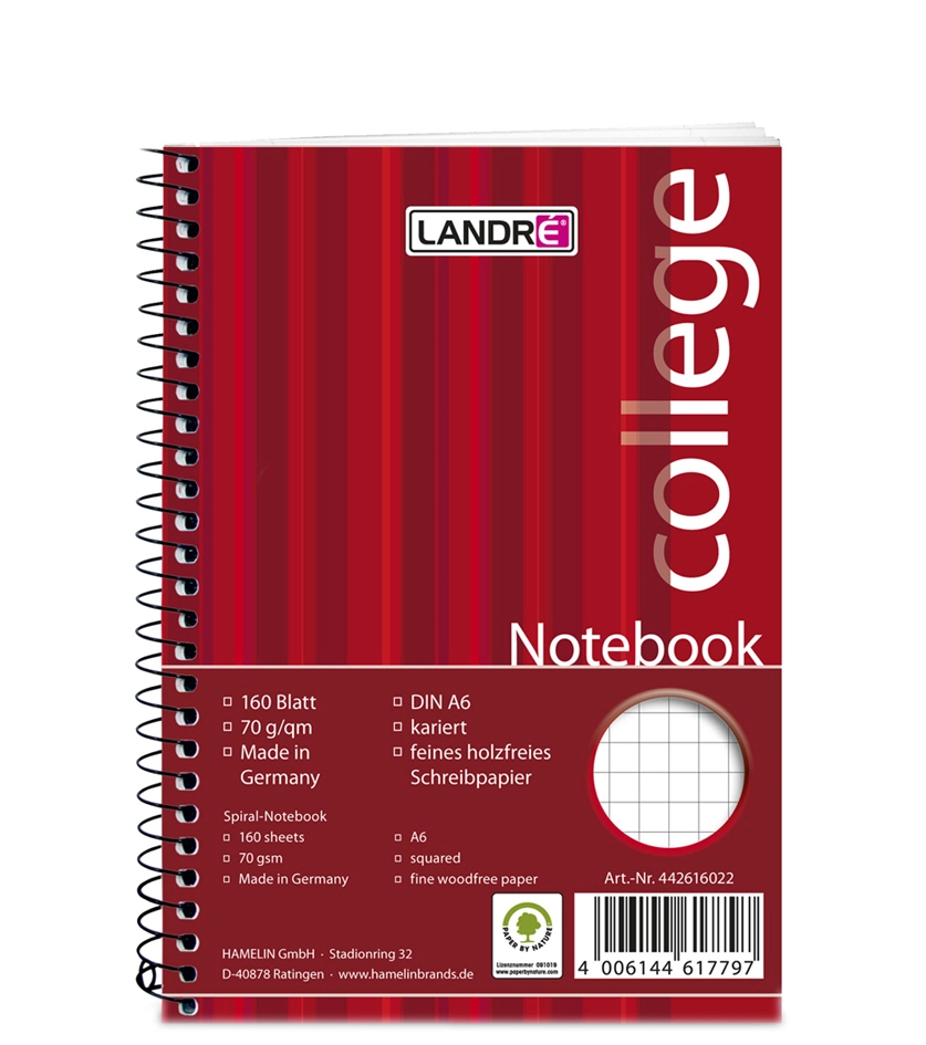 Een landre? notebook college din a6 160 vel ruit koop je bij NiceSupplies.nl