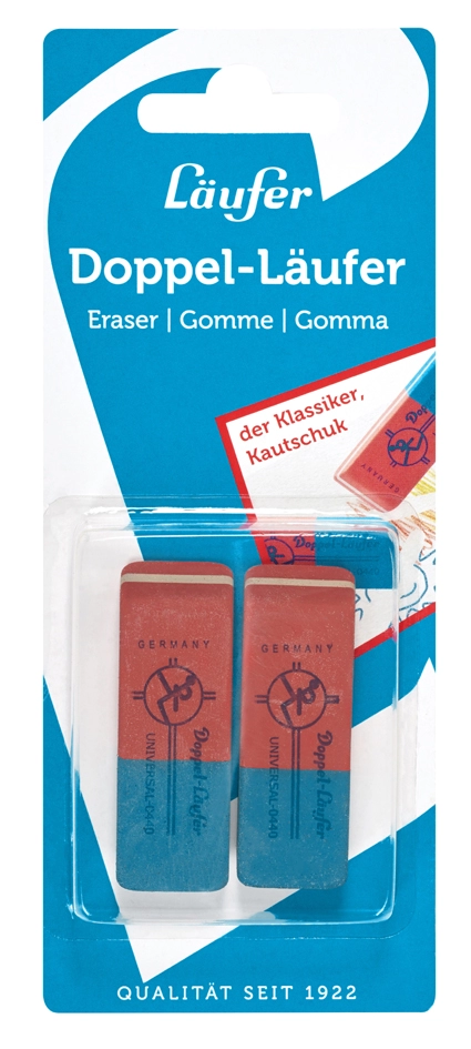 Een laufer naturkautschuk-gum universele 2 stuks blisterkaart koop je bij NiceSupplies.nl