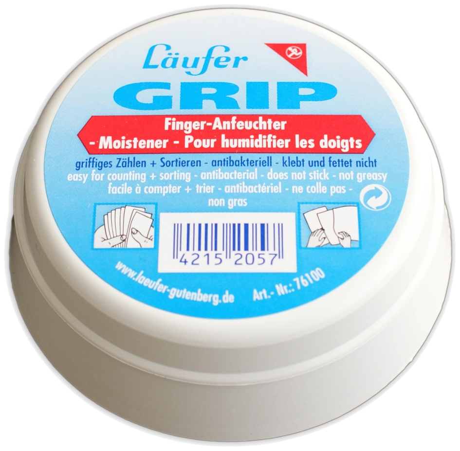 Een laufer vingerbevochtiger grip in doos inhoud 20gr koop je bij NiceSupplies.nl