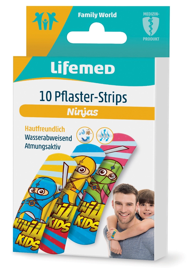 Een lifemed kinder-pleister-strips ninjas 10 stuks koop je bij NiceSupplies.nl