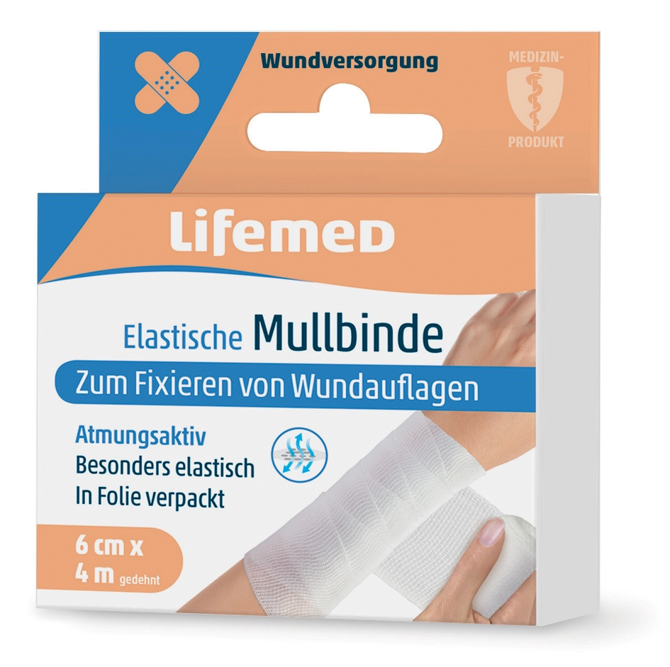 Een lifemed mullbinde elastisch wit 60mmx4-0 m koop je bij NiceSupplies.nl