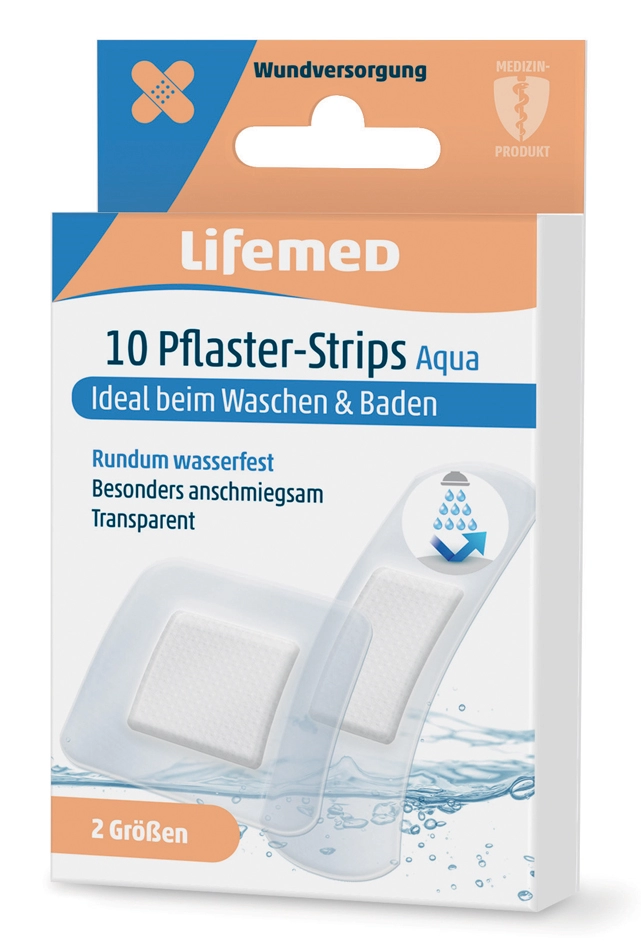 Een lifemed pleister-strips aqua transparant 10 stuks koop je bij NiceSupplies.nl