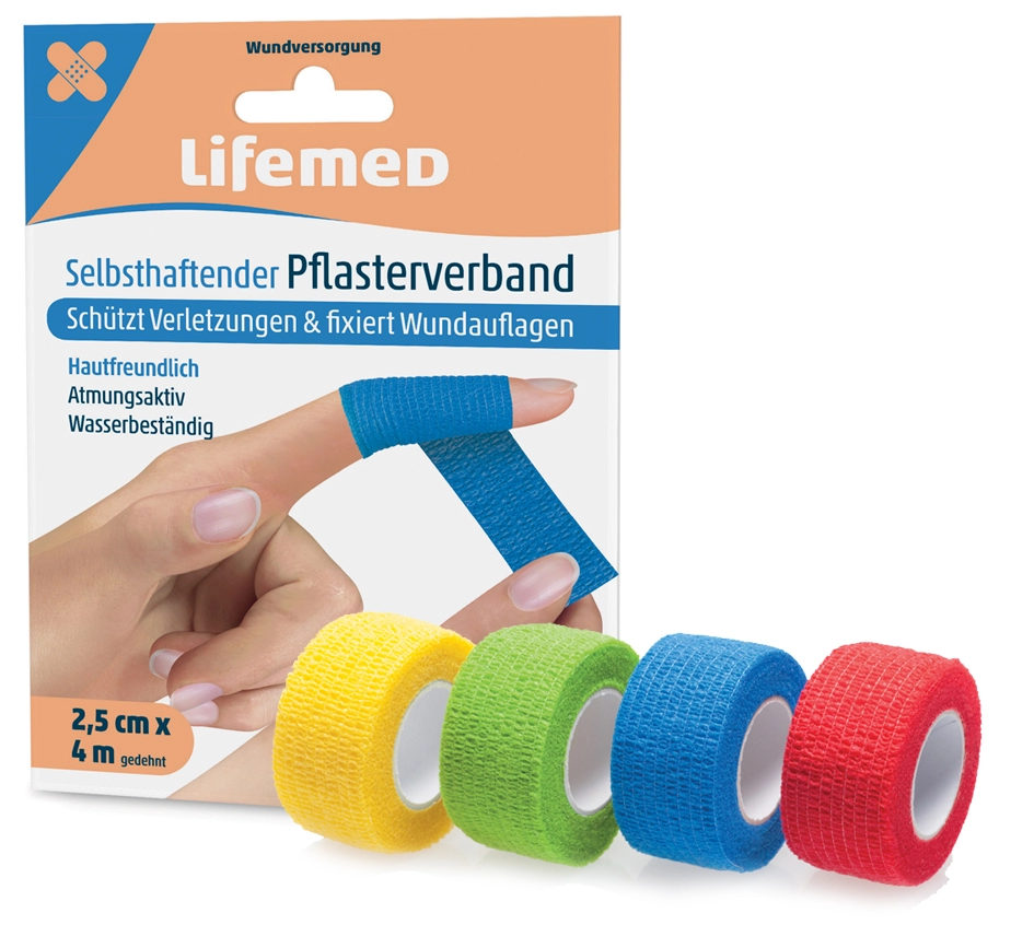 Een lifemed pleisterverband zelfklevend gekleurd assorti koop je bij NiceSupplies.nl