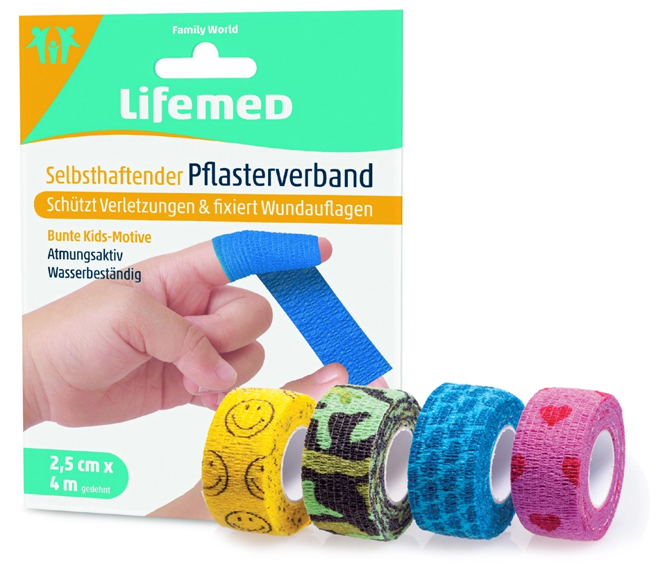 Een lifemed pleisterverband zelfklevend gekleurd assorti koop je bij NiceSupplies.nl