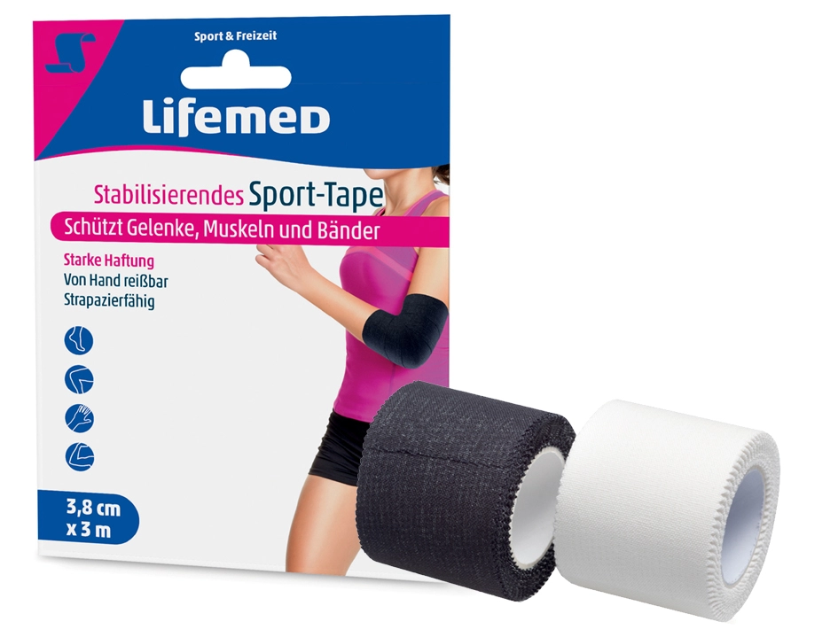 Een lifemed stabilisierendes sport-tape 38mmx3-0 m koop je bij NiceSupplies.nl