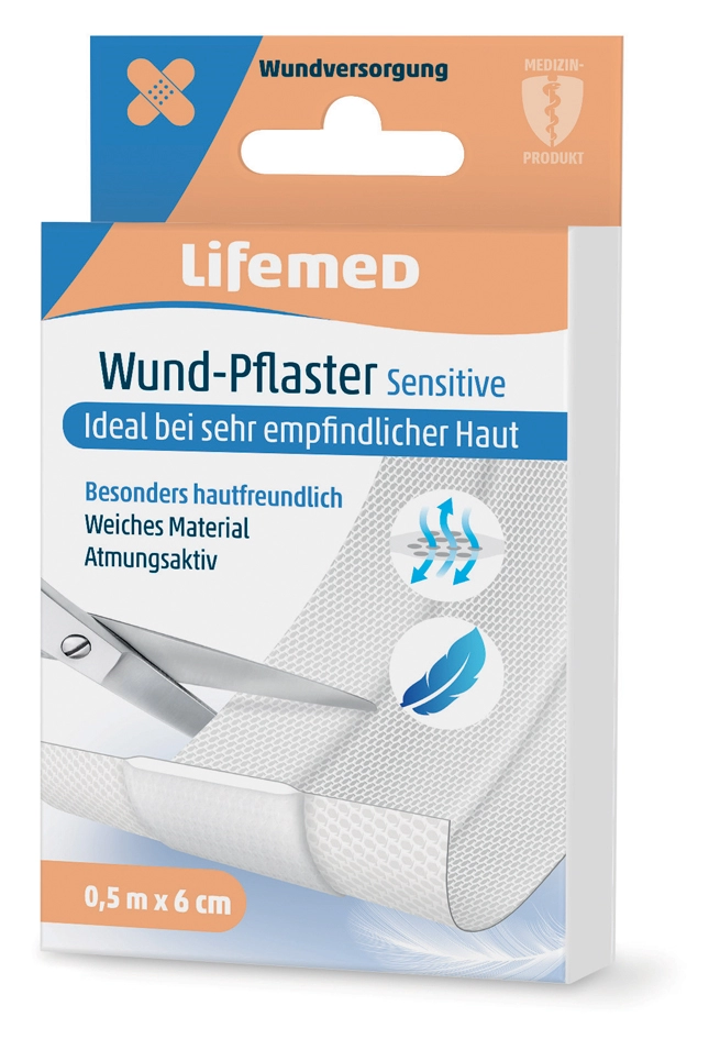 Een lifemed wond-pleister sensitive wit 500mmx60mm koop je bij NiceSupplies.nl