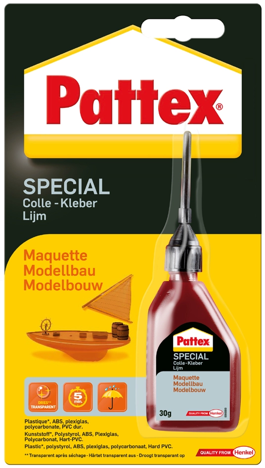 Een lijm pattex plastiek flacon 30gram op blister koop je bij NiceSupplies.nl