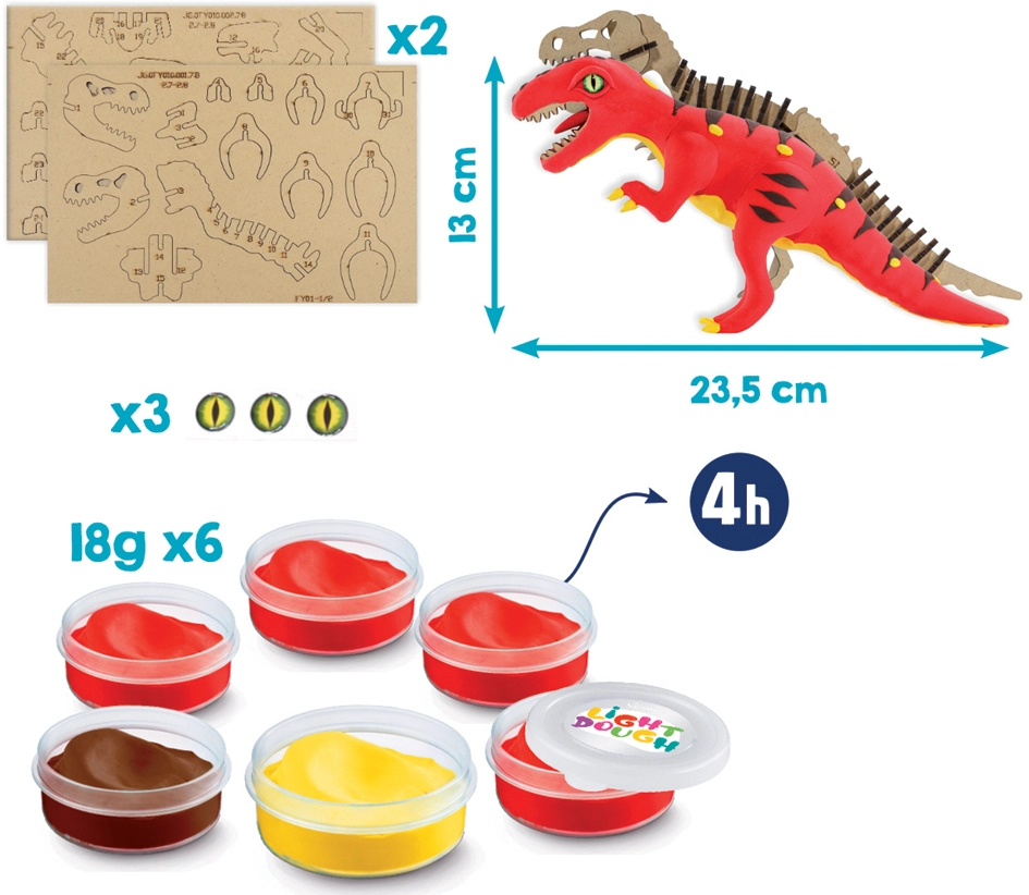 Een maped creativ boetseer-set dinos factory factory -t-rex koop je bij NiceSupplies.nl