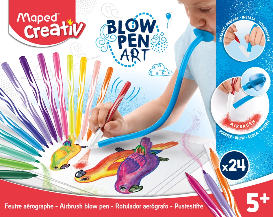 Een maped creativ pustestift blow pen 'art' 32-delig koop je bij NiceSupplies.nl