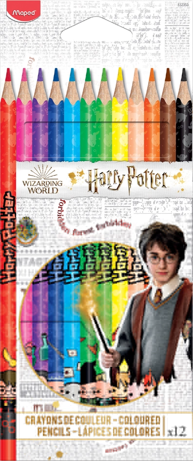 Een maped driehoekig-kleurpotloden harry potter 12 stuks kartonnen etui koop je bij NiceSupplies.nl