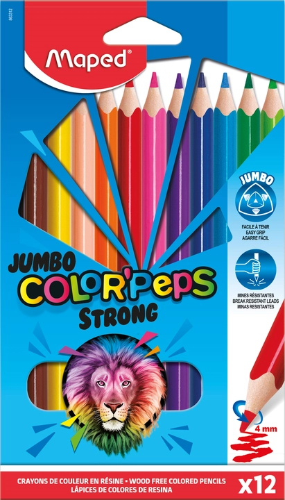 Een maped driehoekig-kleurpotlood jumbo color'peps strong 12 stuks etui koop je bij NiceSupplies.nl