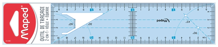 Een maped geometrie-liniaal bruchfest 200 mm blauw-transparant koop je bij NiceSupplies.nl