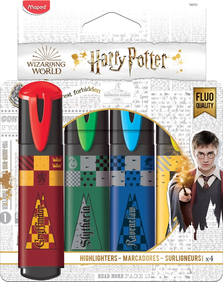 Een maped tekstmarker harry potter 4 stuks kartonnen etui koop je bij NiceSupplies.nl