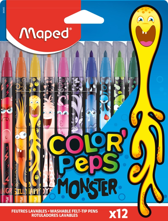 Een maped viltstift color'peps monster 24 stuks kartonnen etui koop je bij NiceSupplies.nl