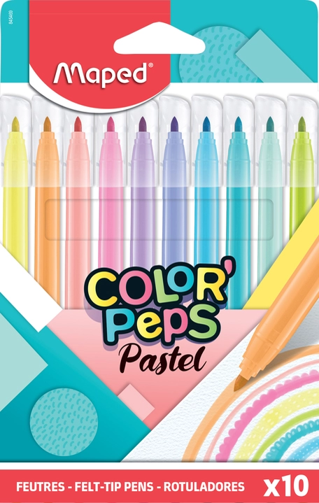 Een maped viltstift color'peps pastel 10 stuks kartonnen etui koop je bij NiceSupplies.nl