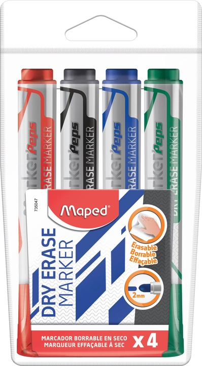 Een maped whiteboard-marker marker'peps jumbo 4 stuks etui koop je bij NiceSupplies.nl