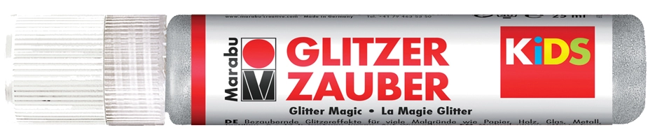 Een marabu kids glitterverf glitterzauber glitter-zilver koop je bij NiceSupplies.nl