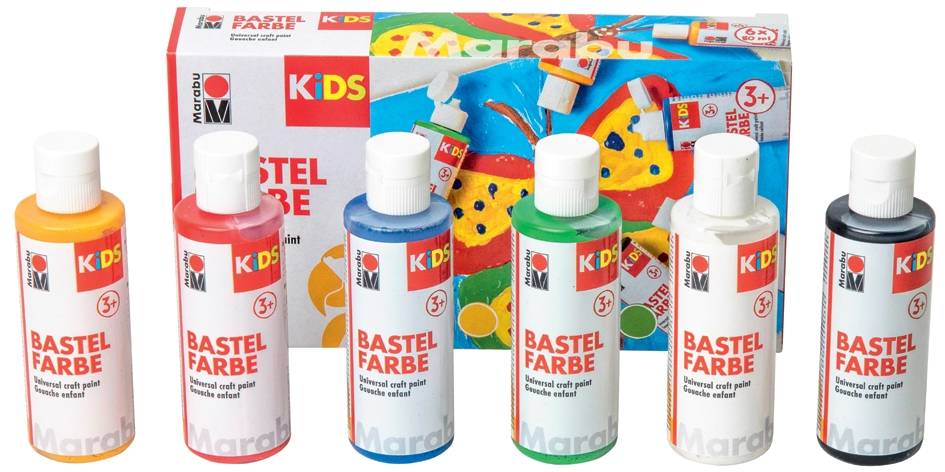 Een marabu kids hobbyverf 80 ml 6 stuks set koop je bij NiceSupplies.nl