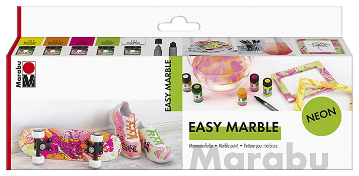 Een marabu marmerverf easy marble set neon koop je bij NiceSupplies.nl