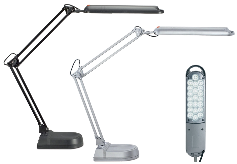 Een maul led-bureaulamp maulatlantic met staand model zilver koop je bij NiceSupplies.nl