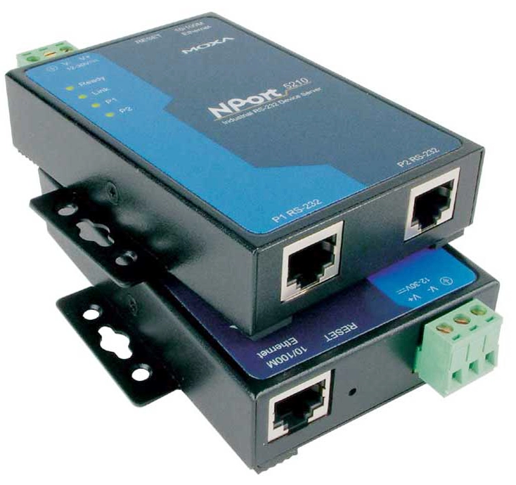 Een moxa industrial ethernet serial device server 2 poort koop je bij NiceSupplies.nl