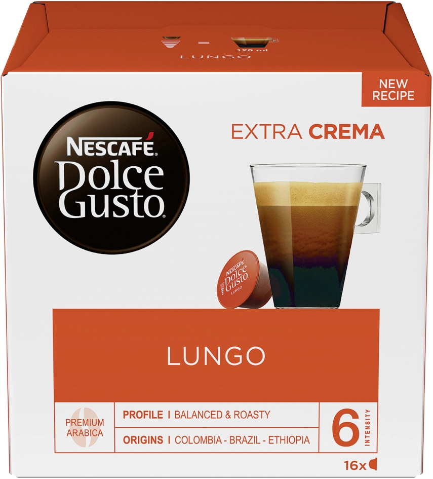 Een nescafe dolce gusto koffie capsule lungo 'extra crema' koop je bij NiceSupplies.nl