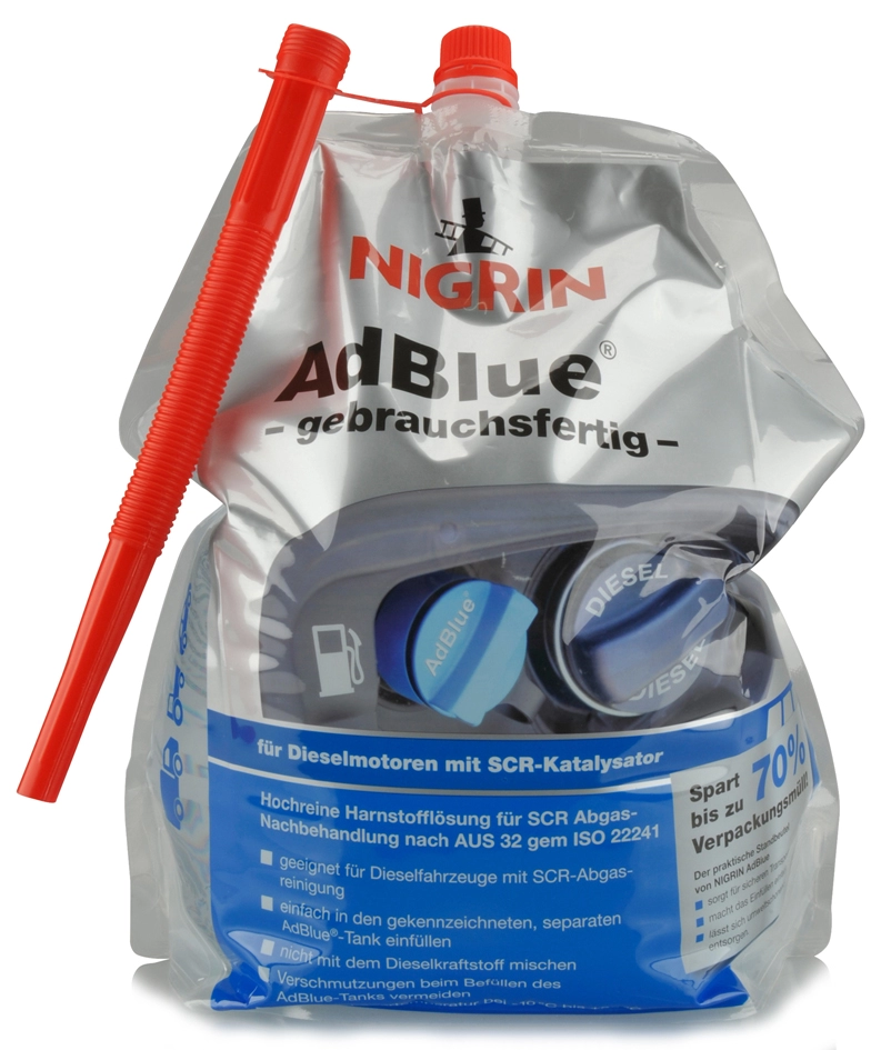 Een nigrin adblue standzak gebruiksklaar 5 liter koop je bij NiceSupplies.nl