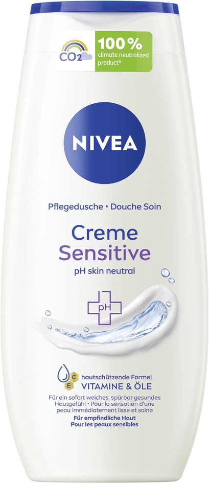 Een nivea cremedusche sensitive ph skin neutral 250 ml fles koop je bij NiceSupplies.nl