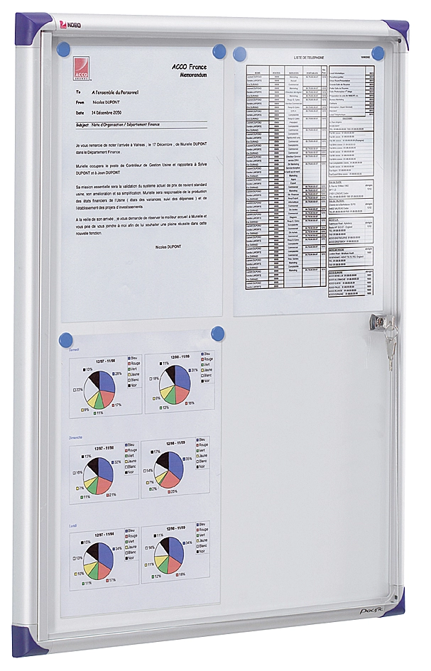 Een nobo vitrinekast extra plat metalen achterwand 1xdin a4 koop je bij NiceSupplies.nl