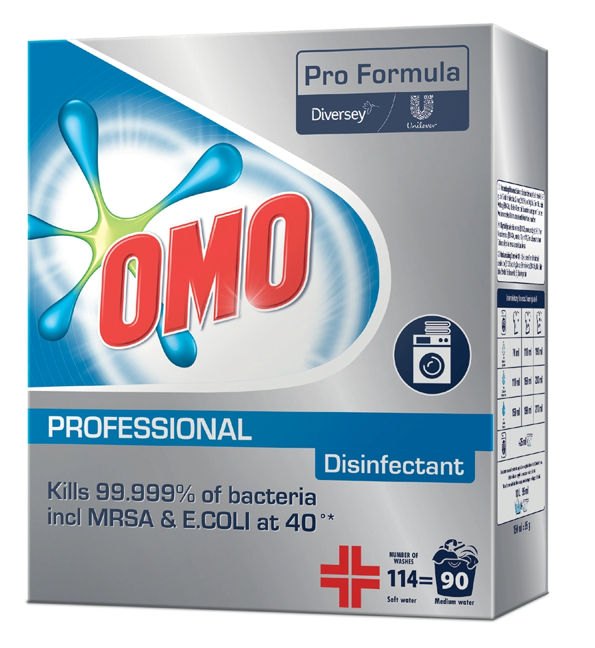 Een omo professional waspoeder disinfectant 90 wl 8-55 kg koop je bij NiceSupplies.nl