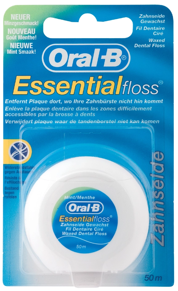 Een oral-b tandenseide essentialfloss 50 m minzsmaak koop je bij NiceSupplies.nl