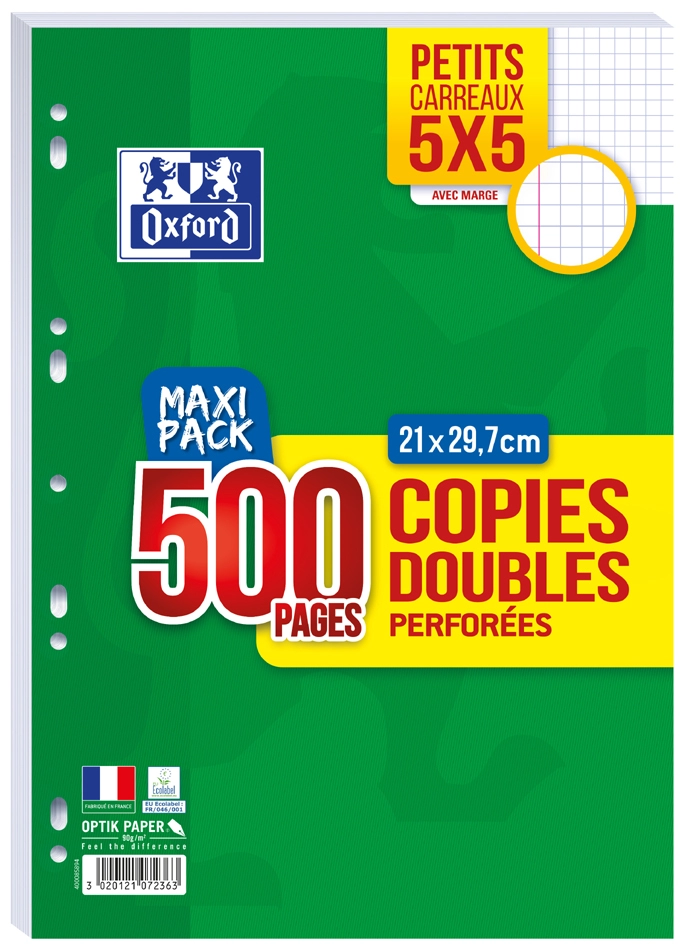 Een oxford copies doubles perforatie a4 ruitjesé maxi pak koop je bij NiceSupplies.nl