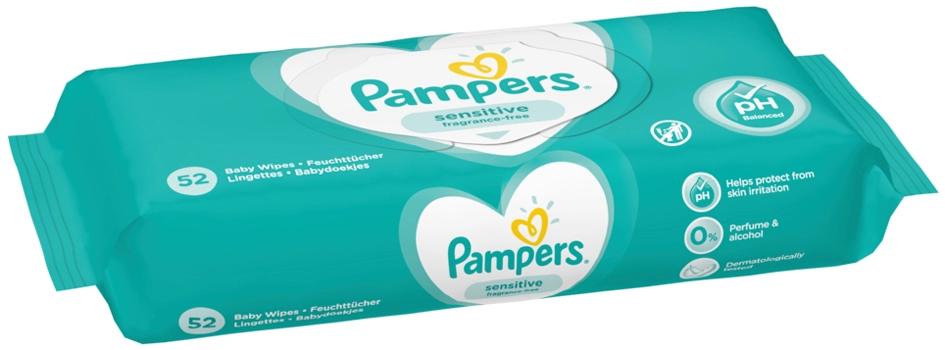 Een pampers vochtige doekjes sensitive navulpak koop je bij NiceSupplies.nl