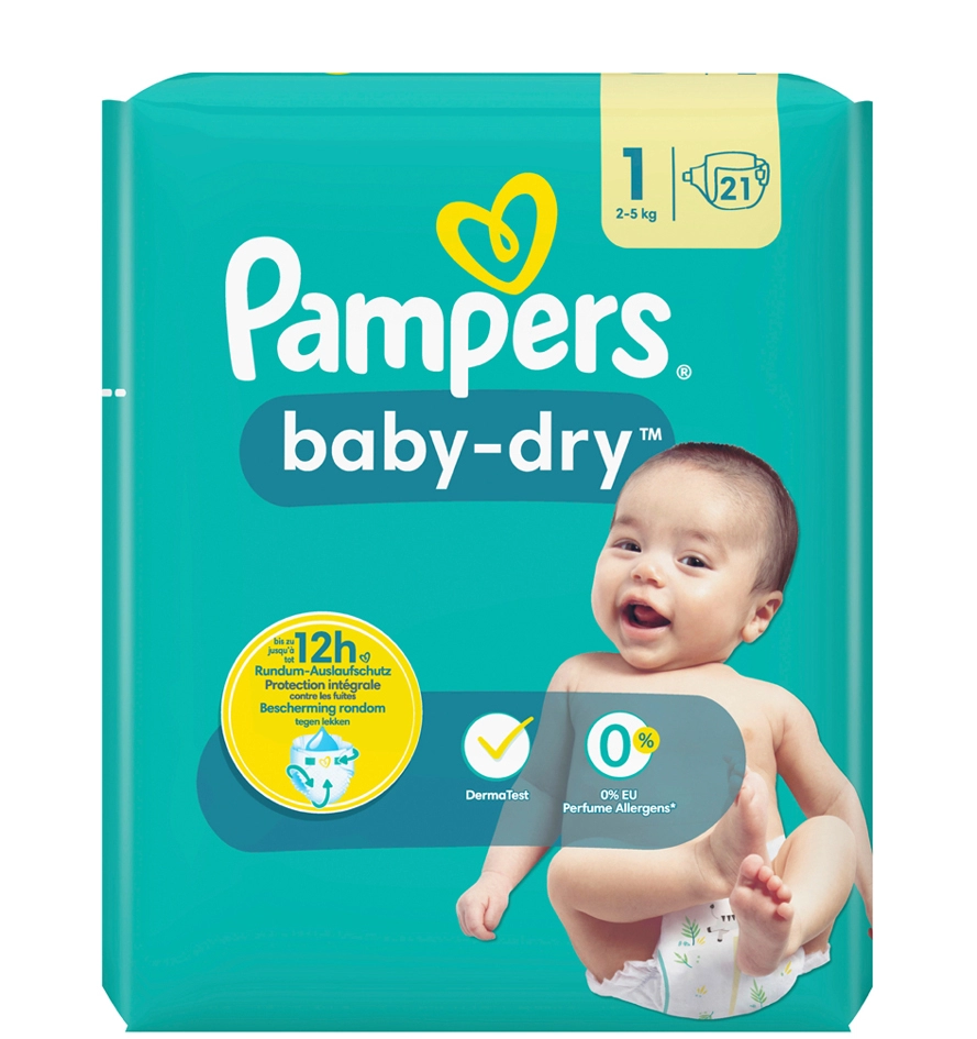 Een pampers windeln baby-dry maat 1 newborn 2-5 kg koop je bij NiceSupplies.nl