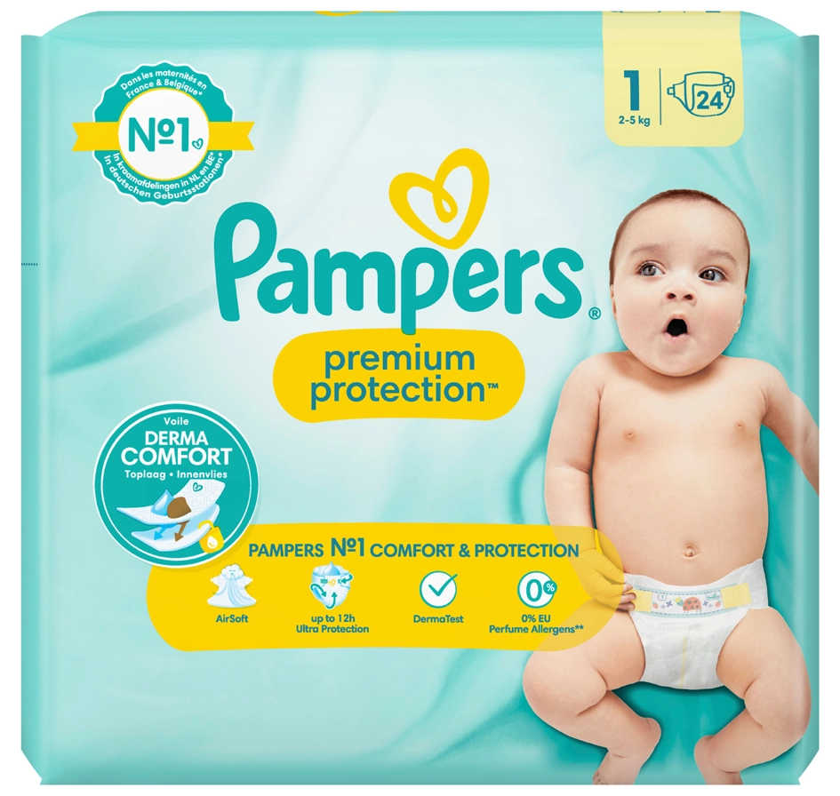 Een pampers windeln premium protection new baby maat 2 mini koop je bij NiceSupplies.nl