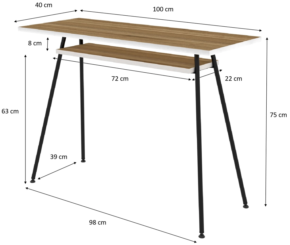 Een paperflow bureau easyhome lv1 wit/walnoot koop je bij NiceSupplies.nl