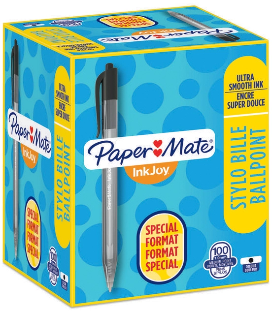 Een papermate balpen inkjoy 100 rt value pak blauw koop je bij NiceSupplies.nl