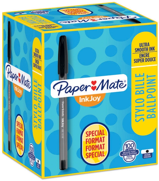 Een papermate balpen inkjoy 100 value pak zwart koop je bij NiceSupplies.nl