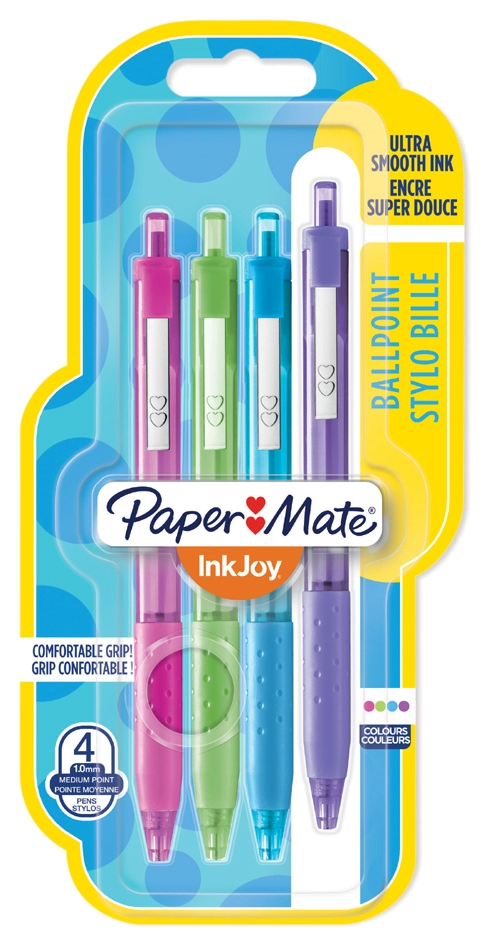 Een papermate balpen inkjoy 300 rt 4 stuks blister koop je bij NiceSupplies.nl