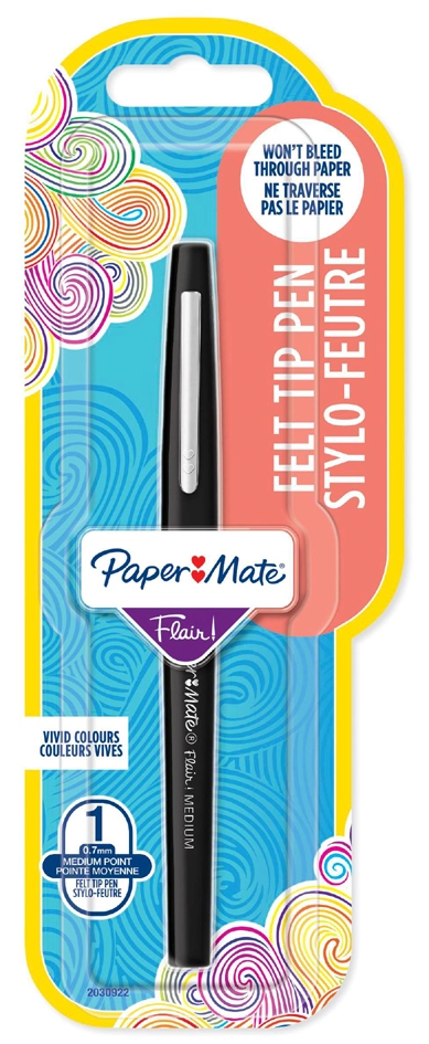 Een papermate fijnschrijver flair 1stuk blister blauw koop je bij NiceSupplies.nl