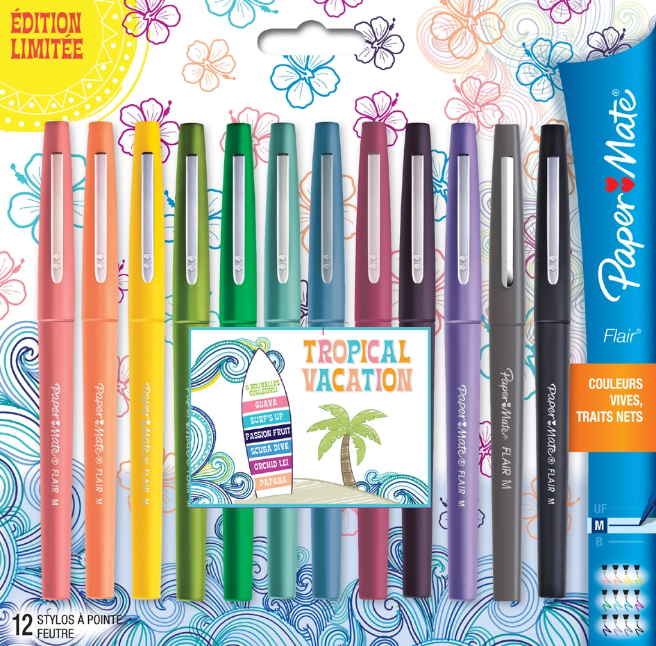 Een papermate fijnschrijver flair tropical vacation 12 stuks etui koop je bij NiceSupplies.nl