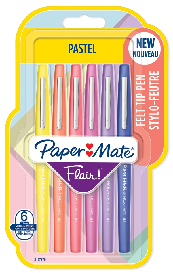 Een papermate viltstift flair pastel 12 stuks blister koop je bij NiceSupplies.nl