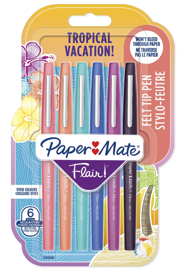 Een papermate viltstift flair tropical vacation 6 stuks koop je bij NiceSupplies.nl